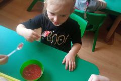 Narodowe Święto Spaghetti w grupie Słoneczek (Koryznowej, 2022)