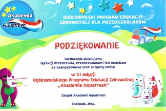 podziekowanie-3edycja-akademia-aquafresh2013